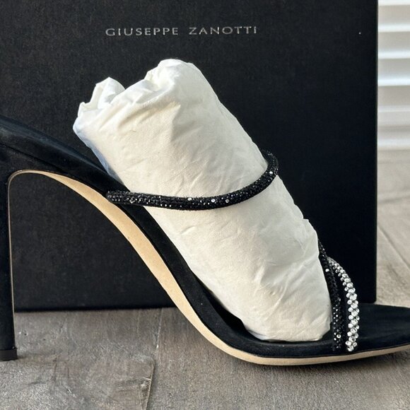 Giuseppe Zanotti Women's US Size 8.5 Embellished High Heel Slide Sandals Black - Picture 15 of 16